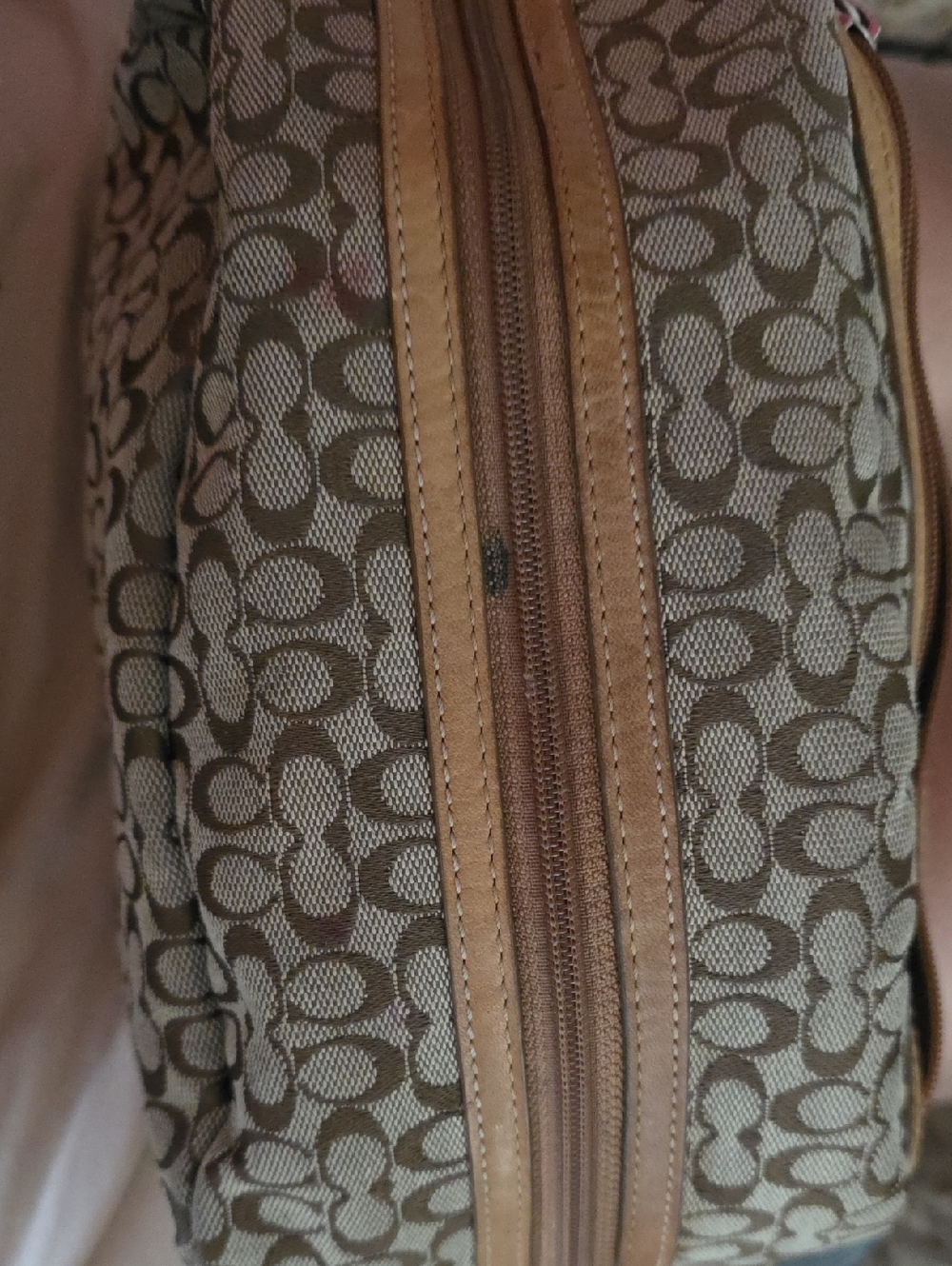 Coach Tan and Khaki Signature Canvas Crossbody